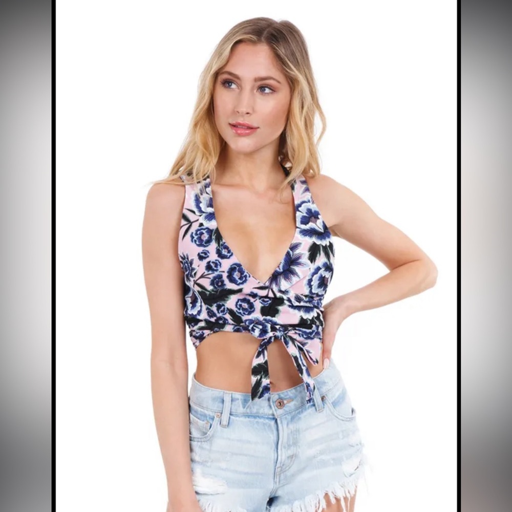 Show Me Your MuMu conga wrap crop top, size S